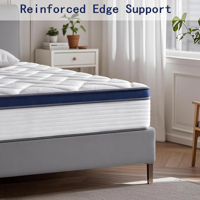 King Mattress 12 Inch, Hybrid King Size Mattress with Memory Foam & Pocket Springs, Certipur-Us Certified, Medium Firm, Motion Isolation, King Bed Mattress in a Box for Pressure Relief