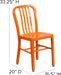 Gael Commercial Grade 2 Pack Orange Metal Indoor-Outdoor Chair