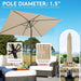 6.5X10Ft Olefin Rectangular Patio Umbrella, Beige