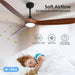 72in Walnut Outdoor Ceiling Fan With Lights