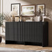 55" Wide Modern Curved 6 Drawer Dresser，Black