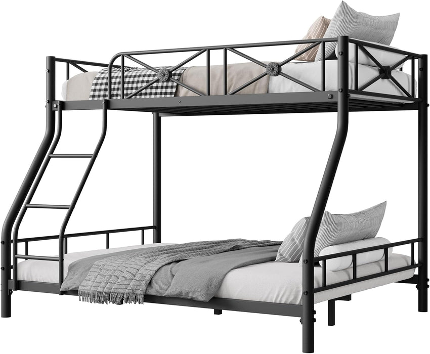 JetBlack IndustrialGrade Steel Twin Over Full BunkBed