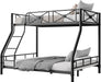 JetBlack IndustrialGrade Steel Twin Over Full BunkBed
