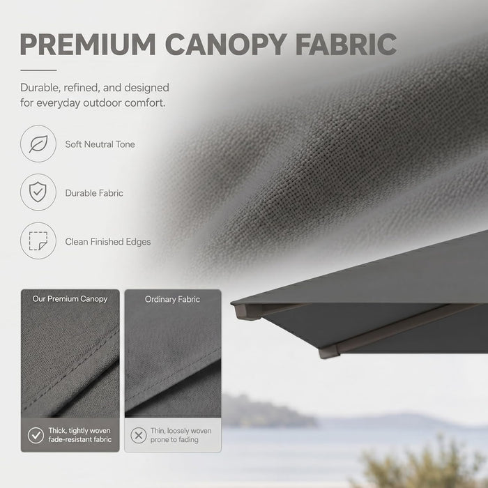 Cantilever Patio Umbrella, Large Square Outdoor Offset Umbrella with Aluminum Pole, 360-Degree Rotation for Garden, Deck, Pool