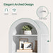 70.7'' Arched Bookcase, Modern Bookcase, Narrow Bookcase with Open Shelves, 8-Tier Tall Arched Bookshelf with Adjustable Shelves for Living Room, Home Office, White WT438SJ01