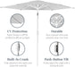 Best Choice Products 7.5Ft Patio Umbrella White Pole, Outdoor Market Umbrella with Push Button Tilt and Crank Lift, Steel Pole Umbrella for Backyard Patio Garden Pool Outdoor Shade - Fog Gray