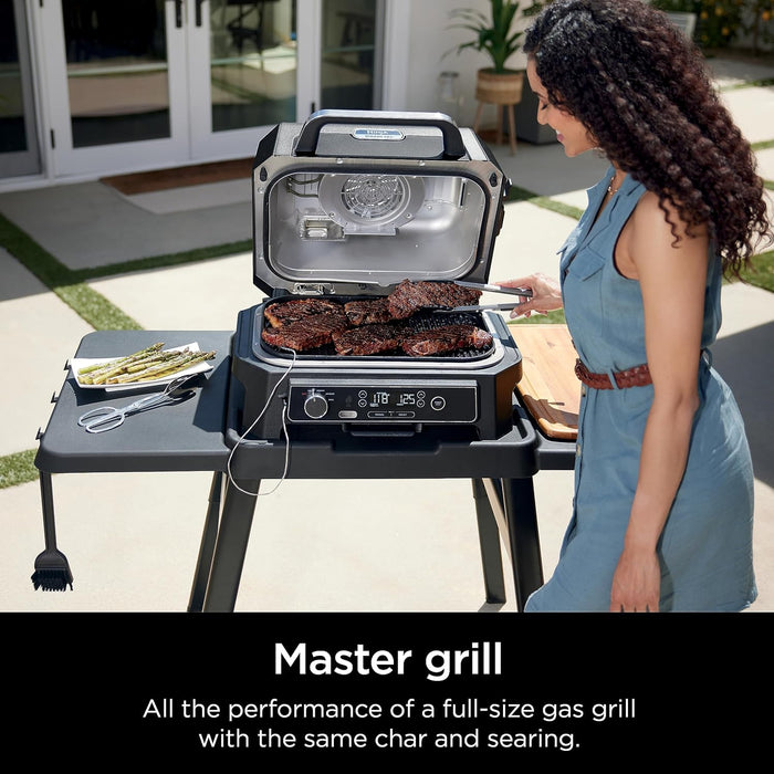 | Grill & Smoker | Outdoor Woodfire Pro XL | 4 in 1 Grill, BBQ Smoker, Air Fryer & Bake | Portable | Includes Built in Thermometer & 2 Woodfire Pellet Packs | Dark Grey | OG850