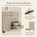 Portable Filing Cabinet Five Drawer Oakwood Finish