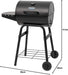 ® King-Griller Gambler Charcoal Grill and Smoker with Damper Smoke Control, Cast Iron Grates, and Side Shelf, 315 Cooking Square Inches in Black, Model E1416