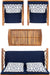 Outdoor Collection Fontana Natural/ Navy Blue Cushions/ Geometric Pattern Pillows 4-Piece Conversation Patio Set