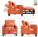 Three In One Velvet Orange Convertible SleeperChair