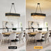 Crystal Chandelier Pendant Light Black Gold 32Inch