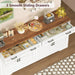 63" Buffet Cabinet with Storage, Large Sideboard Buffet Cabinet with 2 Adjustable Shelves and 4 Doors, Modern Farmhouse Coffee Bar for Kitchen, Living Room, White