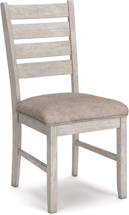 Skempton Cottage Dining 7 Piece Set – Rectangular Table & 6 Upholstered Chairs | Coastal Chic Meets Farmhouse, Whitewash
