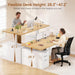 Electric Standing Desk with 6 Drawers, 55" Adjustable Stand up Desk with Storage, Computer Desks with Power Outlets for Home Office, White + Oak