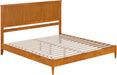 , Charlotte King Solid Wood Low Profile Platform Bed, Light Toffee