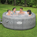 Saluspa Honolulu Airjet Large round 4 to 6 Person Inflatable Hot Tub Portable Outdoor Spa with 140 Airjets and Energysense Cover, Grey