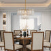 Elegant Glass Chandelier Light Fixture, Modern Vintage Pendant Chandelier Lighting for Dining Room, D18 X H10, 2- Tier Shade & Brass Gold Finish