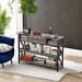 47 Inch Console Sofa Table with Drawer, Industrial Entryway Table with Storage Shelves, Storage Organizer for Hallway Living Room Couch Foyer Kitchen Counter, Grey Oak