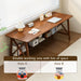 Extra Long Writing Desk with Bookshelf, 47" Wx16 Dx30 H, Walnut