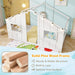 Twin Floor Bed LowProfile SolidWood LEDLights White