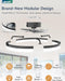 Ceiling Fans with Lights, 20 Inch Low Profile Flush Mount Ceiling Fan, Dimmable LED, APP & Remote Control, Quiet Reversible DC Motor, 6 Speeds, Fandelier for Bedroom, Black