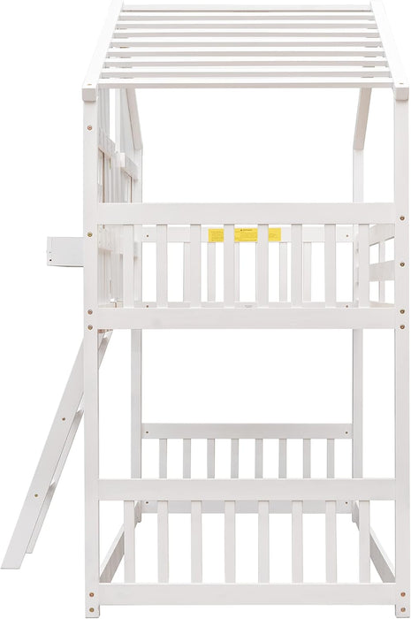 White PremiumQuality Pinewood Luxury Twin Bunk Bed