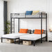 AllSteelFrame Triple Bunk Bed TwinXL Guardrails Durable