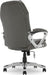 Executive Office Padded Arms, Adjustable Ergonomic Gaming Desk Chair with Lumbar Support, Faux Leather and Mesh, Light Gray