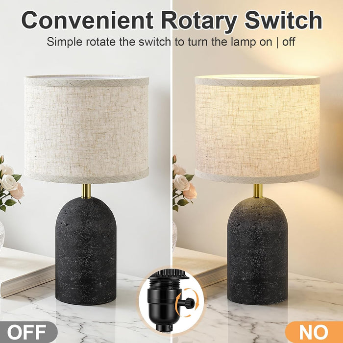Table Lamps Set of 2, Resin Bedside Lamps for Living Room Bedroom