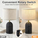 Table Lamps Set of 2, Resin Bedside Lamps for Living Room Bedroom