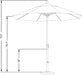 9' round Aluminum Market Umbrella, Crank Lift, Push Button Tilt, White Pole, Antique Beige Olefin