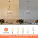 11.8" Modern Crystal Chandelier Brushed Nickel Lantern 4-Light Small Farmhouse Geometric Pendant Lighting Fixture Adjustable Hanging Cage Ceiling Lights for Living Room Dining Room Entryway