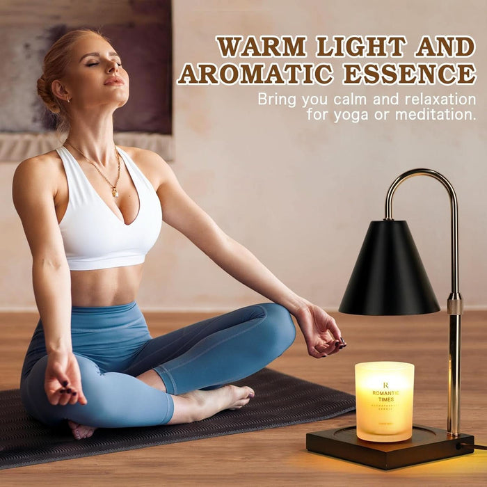 Candle Warmer Lamp with Timer Dimmer, Electric Candle Lamp Warmer for Bedroom Decor, for Women, Mom, Adjustable Metal Candle Lamp, Mom Gifts, Home Decor for House Warming Gifts, Black