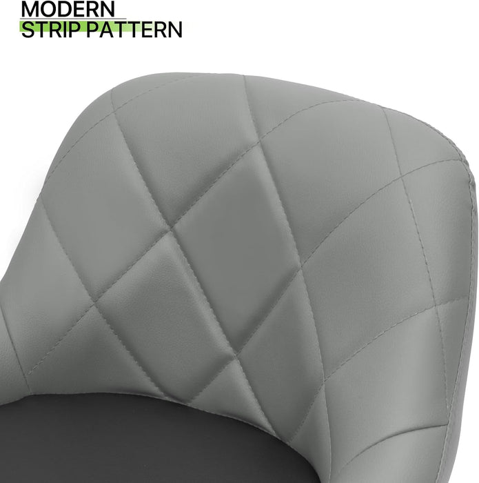 Bar Stools Set of 2 for Kitchen Counter, Height Adjustable Swivel PU Leather Barstools, Modern Bar Chair with Back and Footrest, Grey