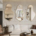 Irregular Wall Mirror - Wall Mirrors Decorative 22"X 36" Asymmetrical Abstract Mirror Aviation Aluminum Alloy Frame Unique for Bathroom, Bedroom, Living Room, Cloakroom, Entryway Gold