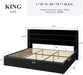 King Size Velvet Lift up Storage Bed, Modern Wingback Headboard, Hydraulic Support, No Box Spring Needed, Black