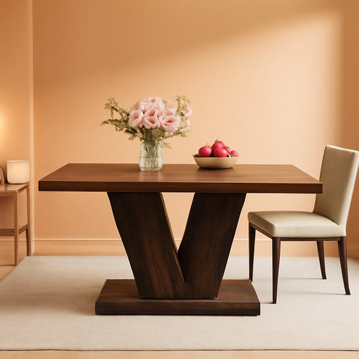 Tribesigns 47-Inch Dining Table for 4, Black Kitchen Dinner Table with Heavy Duty Pedestal, Farmhouse Wooden Eating Table for Home, Dining Room, Small Space, Black & Brown