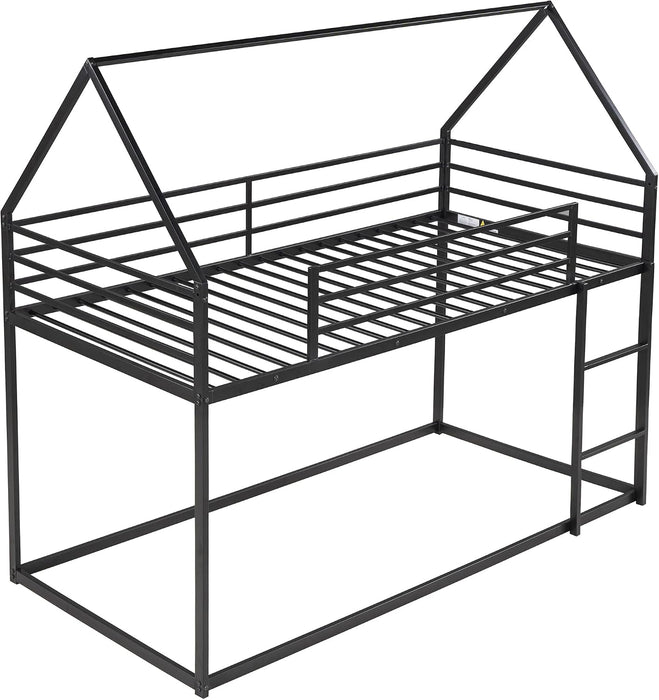 Full Over Full Metal Bed CharcoalPowderCoatedFinish Roof