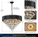 30 Inches Black Crystal Chandelier Ceiling Fixture