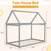 Grey Twin Montessori Playhouse Bedstead Slats Frame