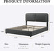 Queen Size Bed Frame with Headboard, Queen Size Corduroy Upholstered Platform Bed Frame with Soft Headboard, Wooden Slats Support, No Box Spring Needed, Easy Assembly, Grey