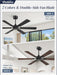 52 Inch Ceiling Fans No Light with Remote, Modern Ceiling Fan without Light, Dual Finish 6 Blades, Reversible Quiet DC Motor, 6 Speed, Large Ceiling Fan for Indoor or Covered Outdoor, Black