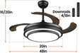 48 Inch Retractable Ceiling Fan Intelligent Controller