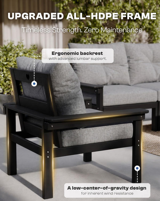 3 Seats HDPE Outdoor Patio Furniture Conversation Set