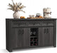 Sideboard Buffet Cabinet with Storage, Charging Station, Wine Rack