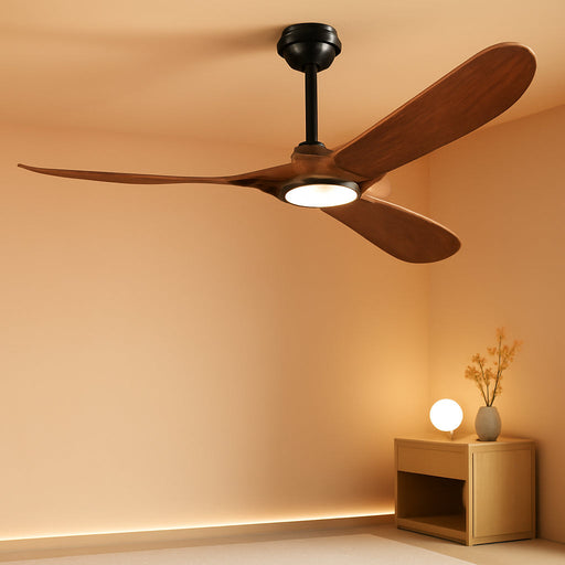 72 Inch Walnut Ceiling Fan Remote Dimmable Lighting Kit