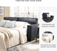 Queen Sleeper Sofa Dark Gray Upholstered ChenilleWeave