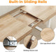 63"-78.7" Extendable Dining Table for 6-8, Farmhouse Kitchen Table | Rectangular Expandable Dining Room Table with U-Shaped Legs Wooden Dinner Table for Kitchen Office Living Room-Oak