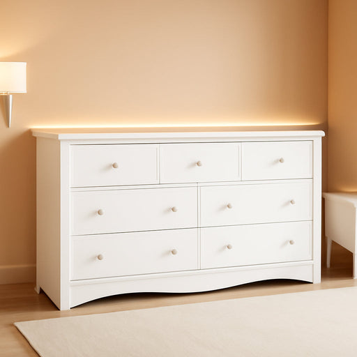Dresser for Bedroom, 7 Drawer Dresser, White